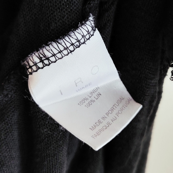 Iro Wase 100% linen distressed t shirt in black - Picture 9 of 9